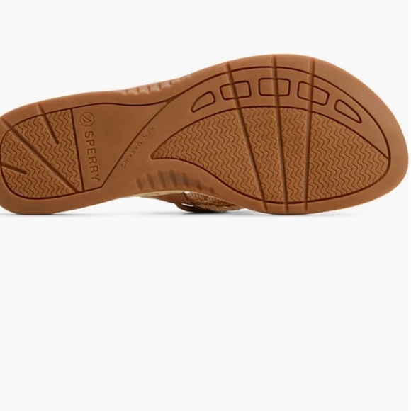 NWOT Sperry 'Parrotfish' Thong Sandal Nordstrom Sz 9M women Sahara/ Gold Leather - Picture 3 of 9